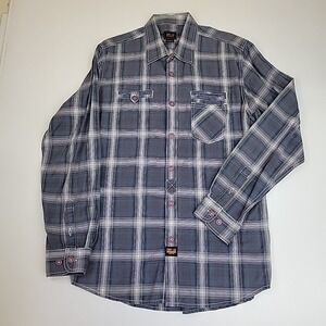 Troy Lee Designs Mens Large Plaid Button Up Shirt Long Sleeve Classy Style